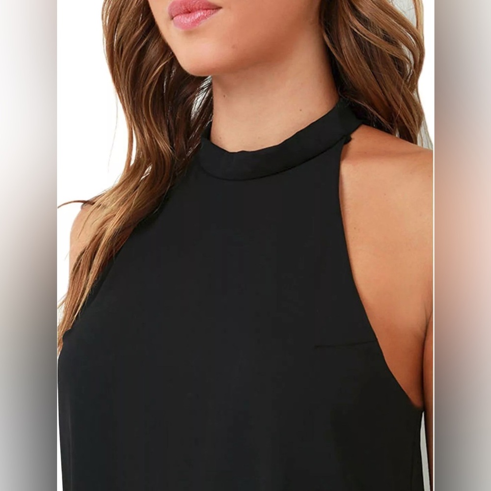 FANTAIST Black Halter Mini Dress LBD Goth Witchy Classic Neutral Women MD - NWT - Picture 3 of 15